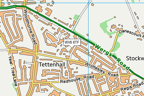 WV6 8TF map - OS VectorMap District (Ordnance Survey)