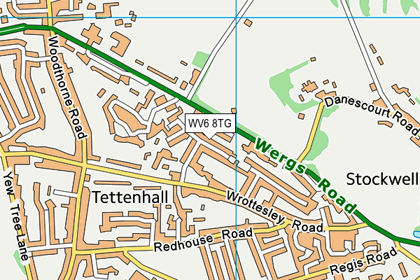 WV6 8TG map - OS VectorMap District (Ordnance Survey)