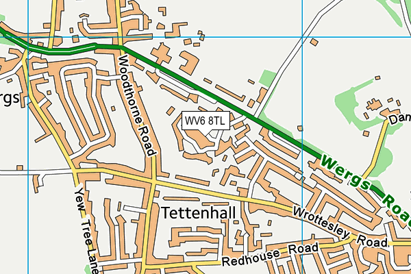 WV6 8TL map - OS VectorMap District (Ordnance Survey)
