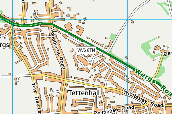 WV6 8TN map - OS VectorMap District (Ordnance Survey)