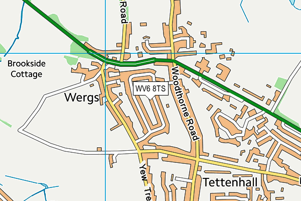 WV6 8TS map - OS VectorMap District (Ordnance Survey)