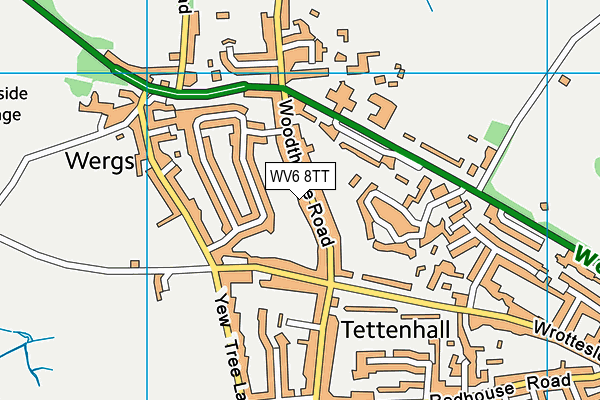 WV6 8TT map - OS VectorMap District (Ordnance Survey)