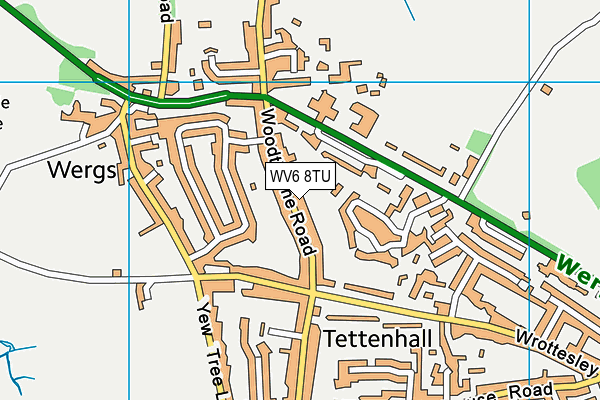 WV6 8TU map - OS VectorMap District (Ordnance Survey)