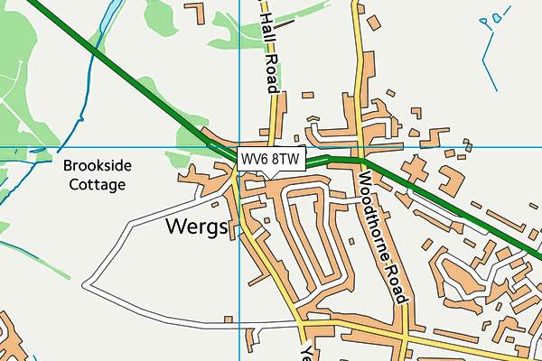 WV6 8TW map - OS VectorMap District (Ordnance Survey)