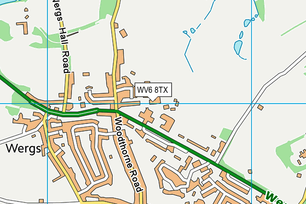 WV6 8TX map - OS VectorMap District (Ordnance Survey)