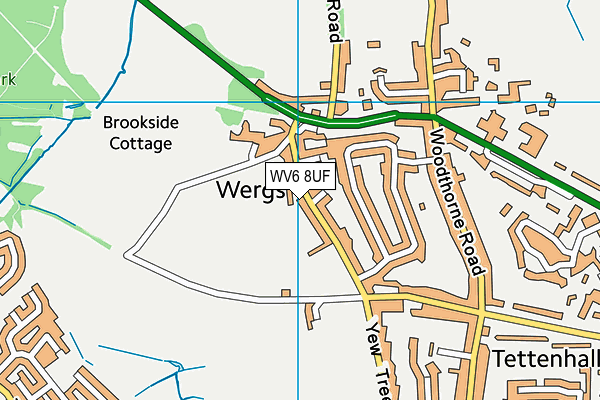 WV6 8UF map - OS VectorMap District (Ordnance Survey)