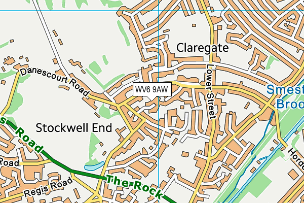 WV6 9AW map - OS VectorMap District (Ordnance Survey)