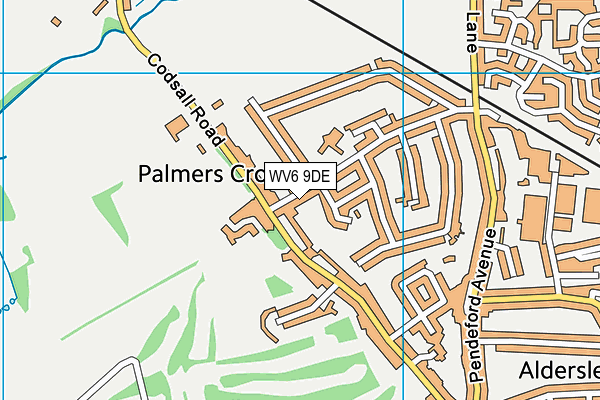 WV6 9DE map - OS VectorMap District (Ordnance Survey)