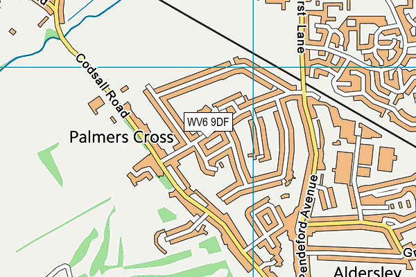 WV6 9DF map - OS VectorMap District (Ordnance Survey)