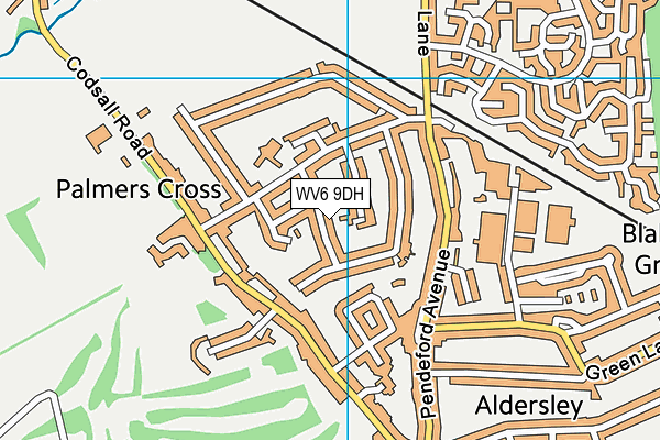 WV6 9DH map - OS VectorMap District (Ordnance Survey)