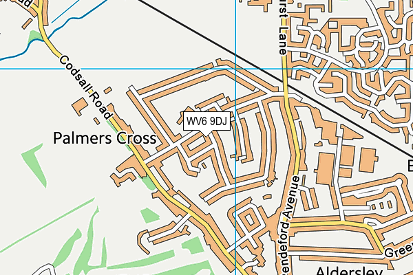 WV6 9DJ map - OS VectorMap District (Ordnance Survey)