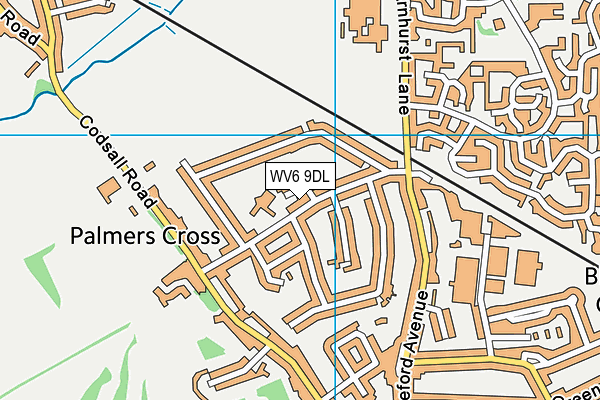 WV6 9DL map - OS VectorMap District (Ordnance Survey)