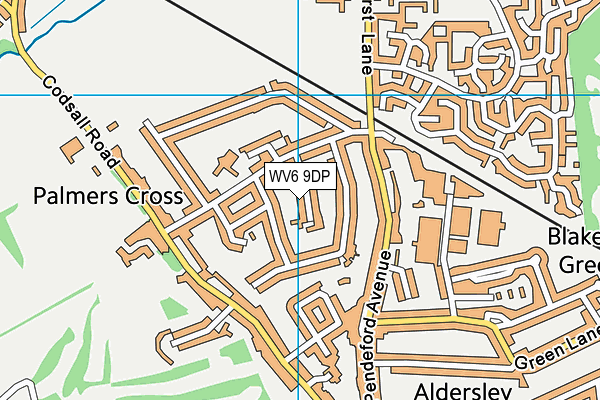 WV6 9DP map - OS VectorMap District (Ordnance Survey)