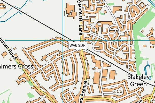 WV6 9DR map - OS VectorMap District (Ordnance Survey)