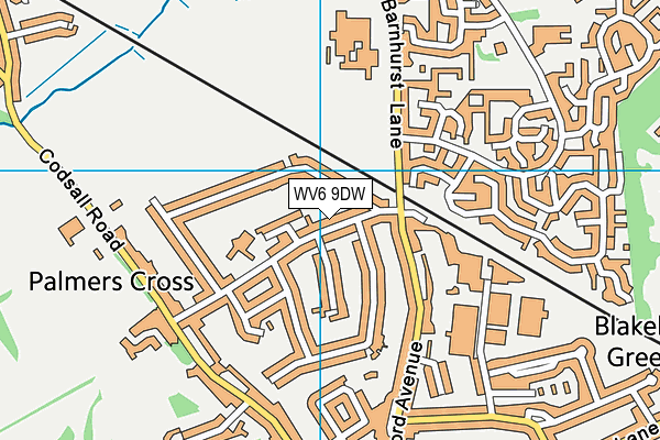 WV6 9DW map - OS VectorMap District (Ordnance Survey)