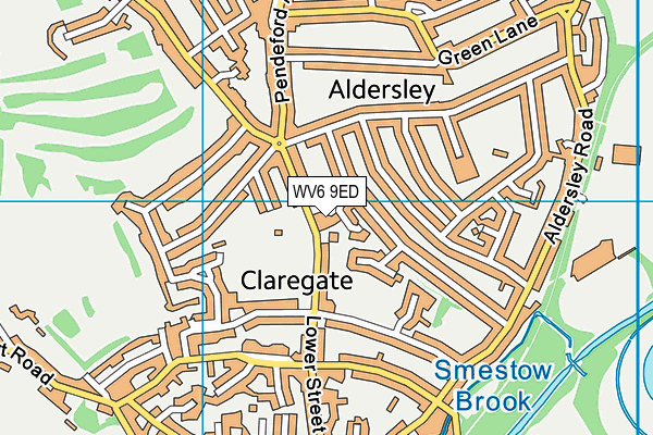 WV6 9ED map - OS VectorMap District (Ordnance Survey)