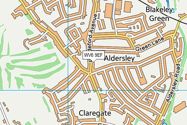 WV6 9EF map - OS VectorMap District (Ordnance Survey)