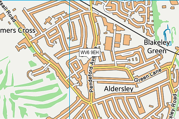 WV6 9EH map - OS VectorMap District (Ordnance Survey)