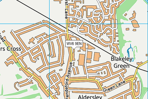 WV6 9EN map - OS VectorMap District (Ordnance Survey)