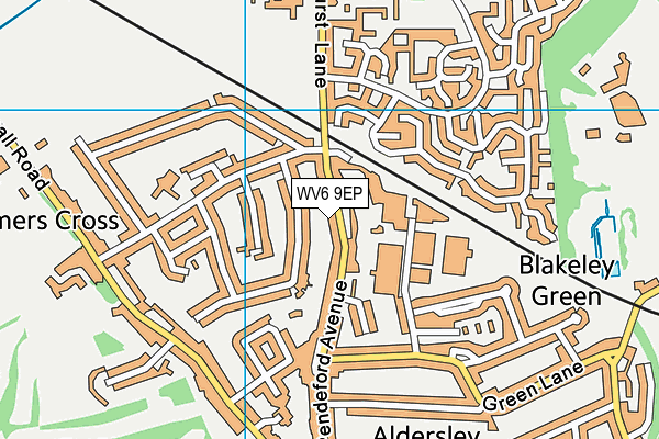 WV6 9EP map - OS VectorMap District (Ordnance Survey)