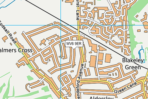 WV6 9ER map - OS VectorMap District (Ordnance Survey)