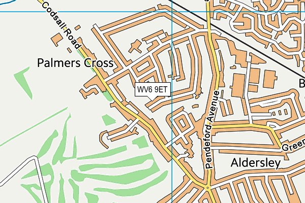 WV6 9ET map - OS VectorMap District (Ordnance Survey)