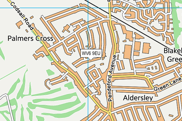 WV6 9EU map - OS VectorMap District (Ordnance Survey)