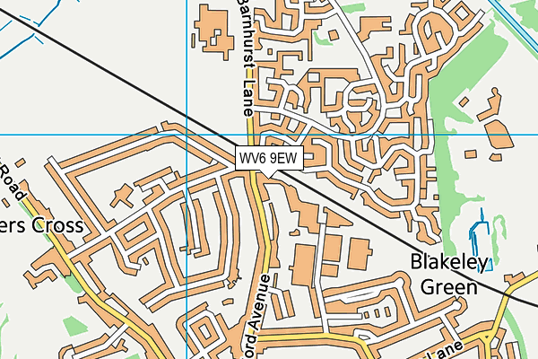 WV6 9EW map - OS VectorMap District (Ordnance Survey)