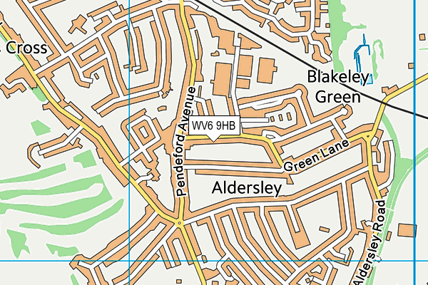 WV6 9HB map - OS VectorMap District (Ordnance Survey)