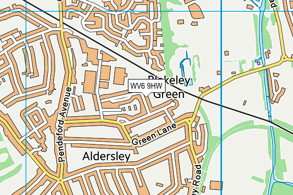 WV6 9HW map - OS VectorMap District (Ordnance Survey)