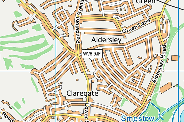 WV6 9JF map - OS VectorMap District (Ordnance Survey)