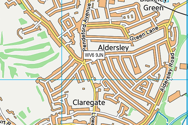 WV6 9JN map - OS VectorMap District (Ordnance Survey)