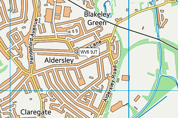 WV6 9JT map - OS VectorMap District (Ordnance Survey)