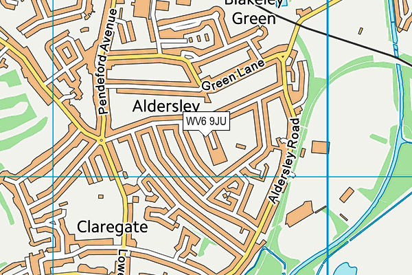 Claregate Primary School map (WV6 9JU) - OS VectorMap District (Ordnance Survey)