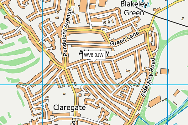 WV6 9JW map - OS VectorMap District (Ordnance Survey)