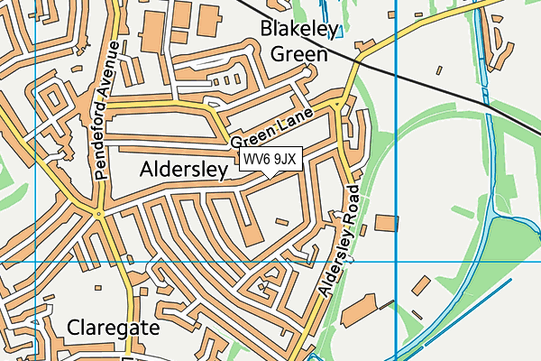 WV6 9JX map - OS VectorMap District (Ordnance Survey)