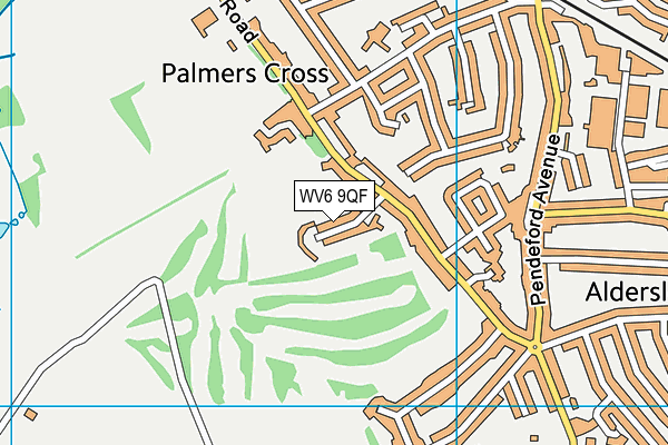 WV6 9QF map - OS VectorMap District (Ordnance Survey)