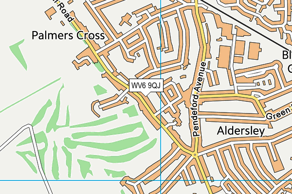 WV6 9QJ map - OS VectorMap District (Ordnance Survey)