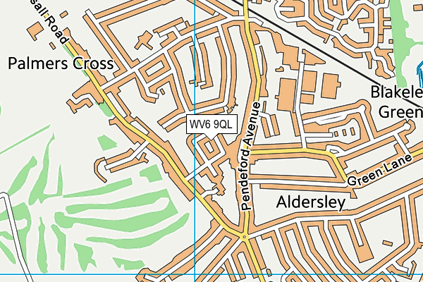 WV6 9QL map - OS VectorMap District (Ordnance Survey)