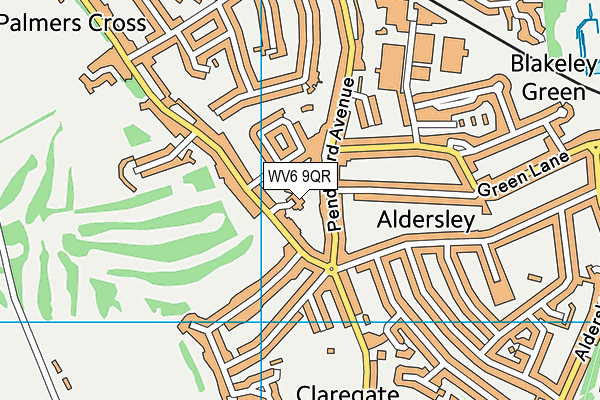 WV6 9QR map - OS VectorMap District (Ordnance Survey)