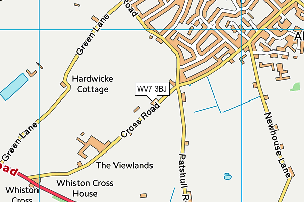 WV7 3BJ map - OS VectorMap District (Ordnance Survey)