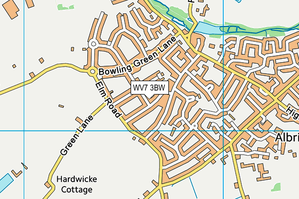 WV7 3BW map - OS VectorMap District (Ordnance Survey)