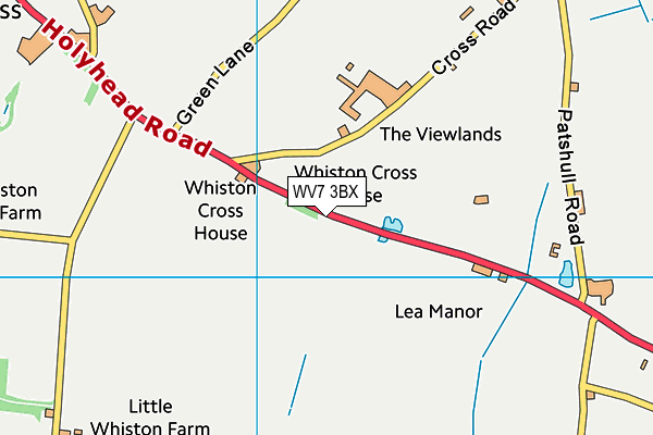 WV7 3BX map - OS VectorMap District (Ordnance Survey)