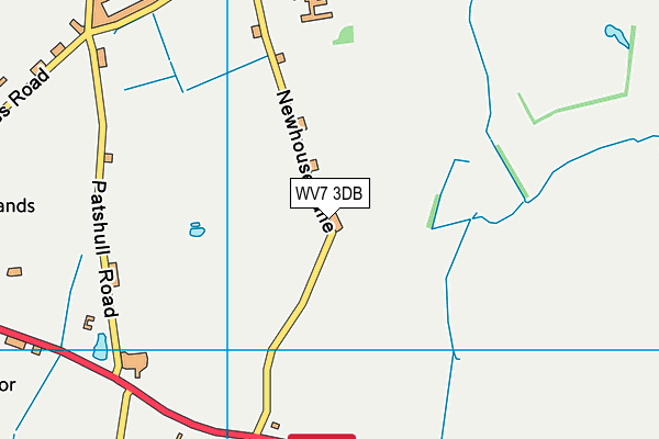 WV7 3DB map - OS VectorMap District (Ordnance Survey)