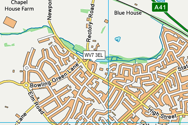 WV7 3EL map - OS VectorMap District (Ordnance Survey)