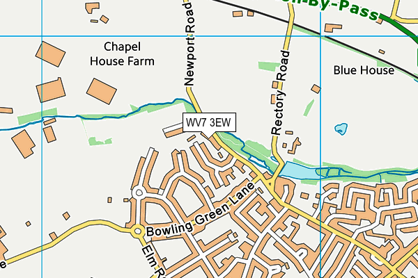 WV7 3EW map - OS VectorMap District (Ordnance Survey)