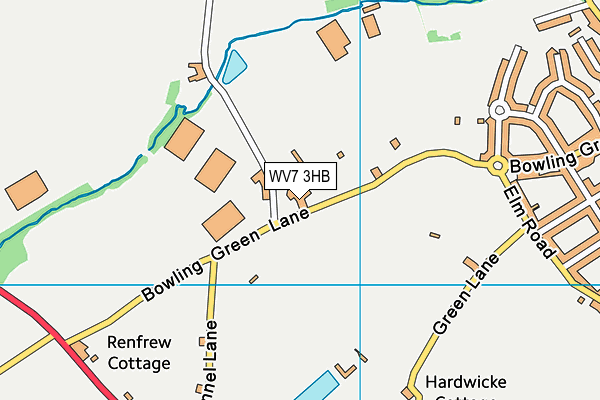 WV7 3HB map - OS VectorMap District (Ordnance Survey)