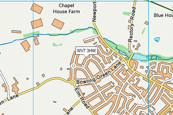 WV7 3HW map - OS VectorMap District (Ordnance Survey)