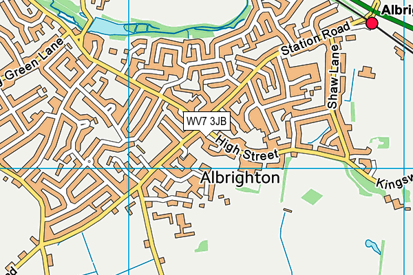 WV7 3JB map - OS VectorMap District (Ordnance Survey)