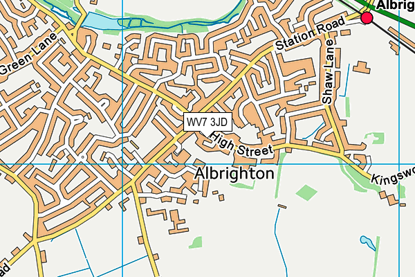 WV7 3JD map - OS VectorMap District (Ordnance Survey)